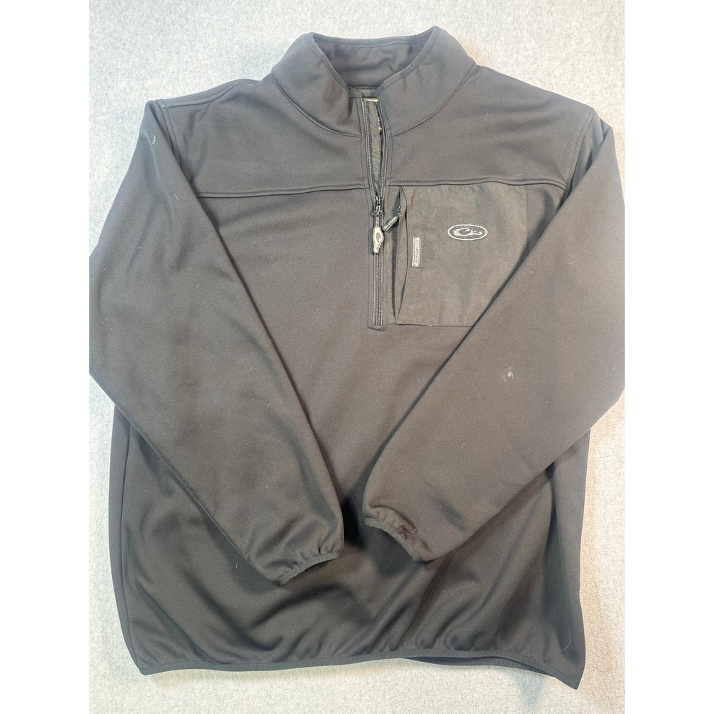 Drake Waterfowl Systems Mens XL Black Quarter Zip Magnattach Pullover Jacket